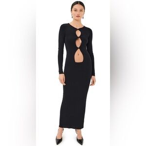 Lioness Homecoming Long Sleeve Maxi Dress Onyx